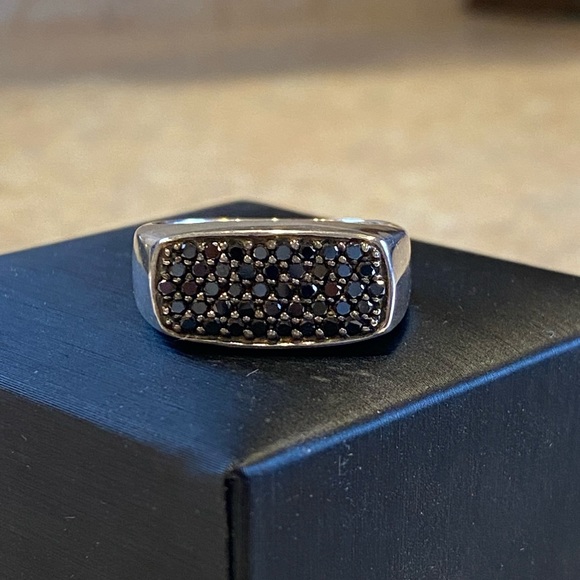 David Yurman Other - David Yurman Men's East-West Signet Ring with Black Diamonds size 10